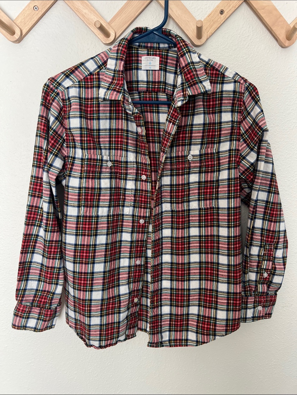 Crewcuts Red and White Plaid Button-Down Shirt